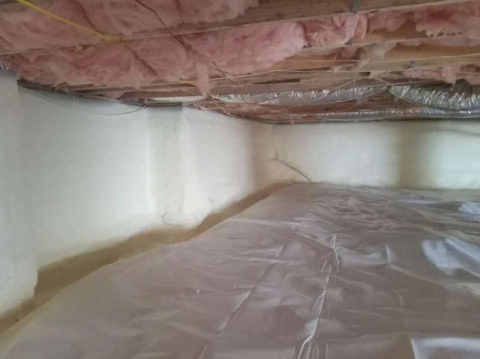 Crawl space encapsulation with closed-cell spray foam for Spray Foam Roofing in Carpentersville